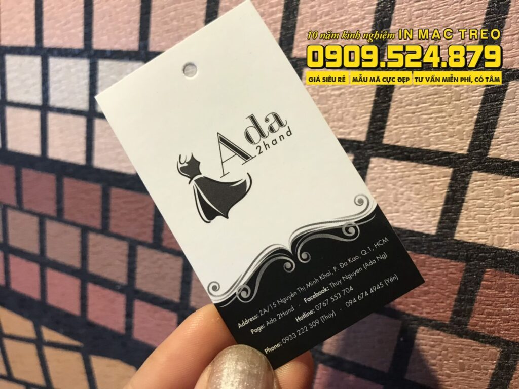 Mẫu Mác Quần Áo shop thời trang Ada 2hand hình chữ nhật màu đen