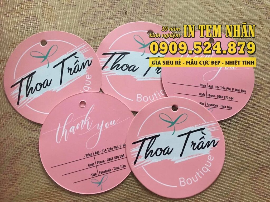 Mẫu Mác Treo Quần Áo shop thời trang hình tròn màu hồng Thoa Trần