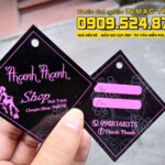 Mẫu Tag Treo Quần Áo hình thoi màu đen shop thời trang Thanh Thanh