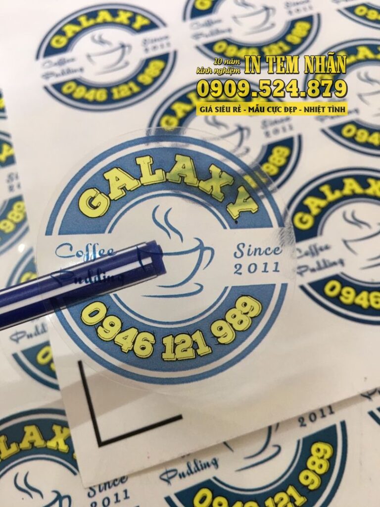 Mẫu Tem Nhãn Café Galaxy