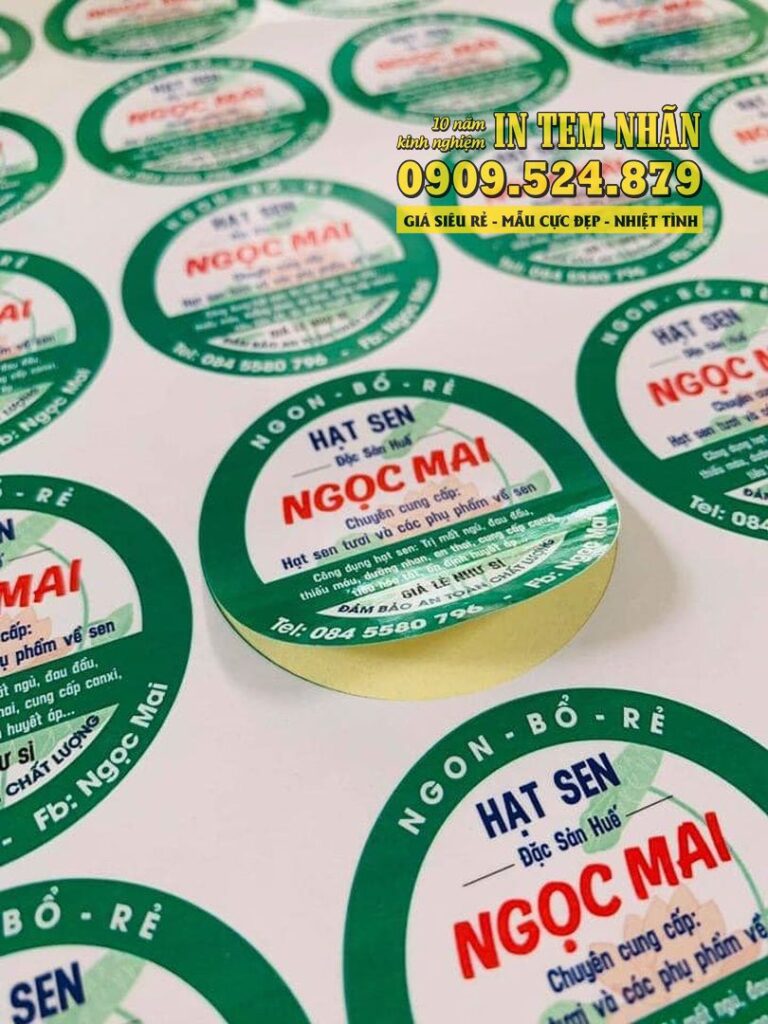 Mẫu Tem Nhãn Hạt Sen Ngọc Mai