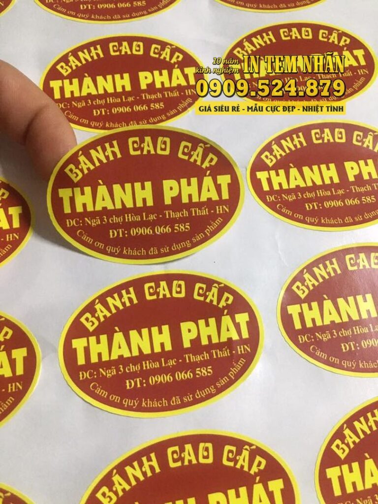 Mẫu Tem Nhãn bánh cao cấp Thành Phát