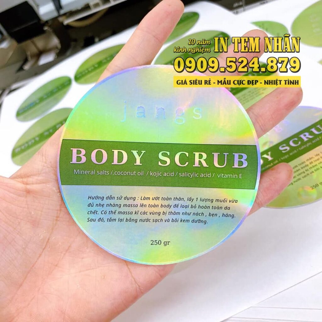 Mẫu Tem Nhãn body scrub