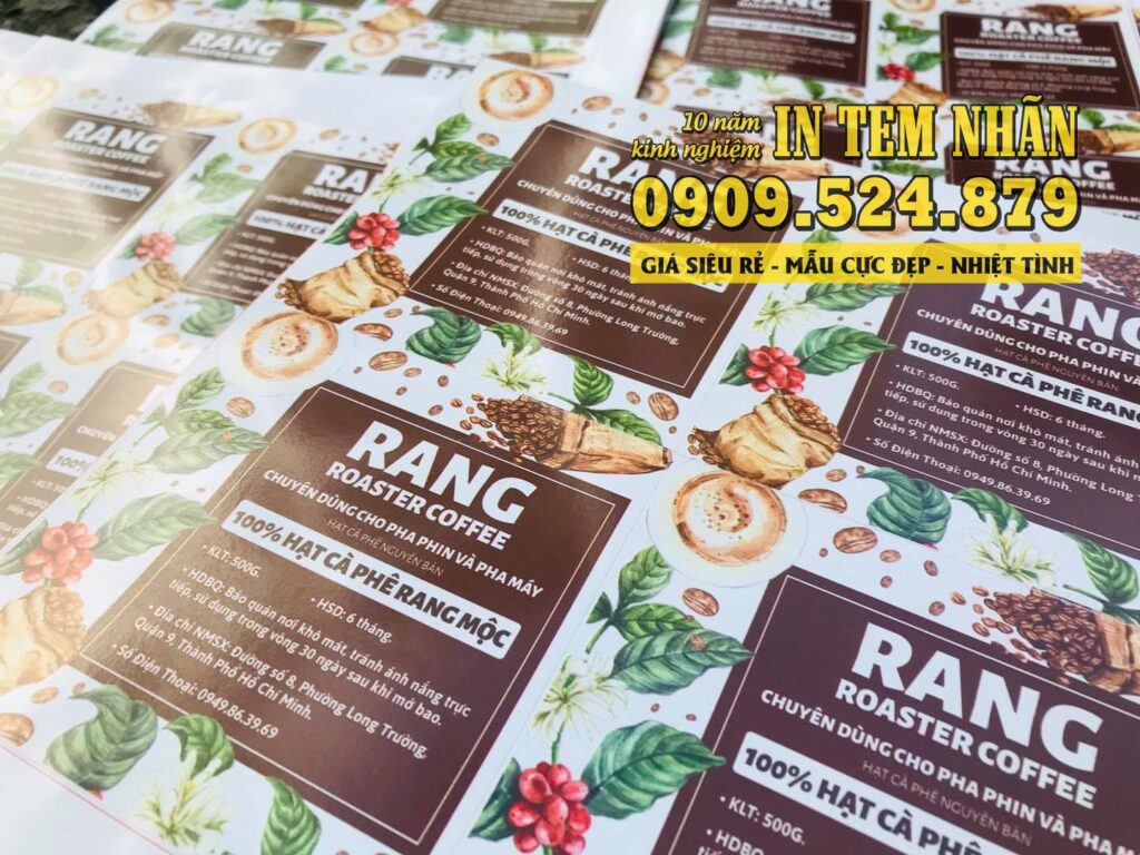 Mẫu Tem Nhãn cà phê Rang Roaster Coffee