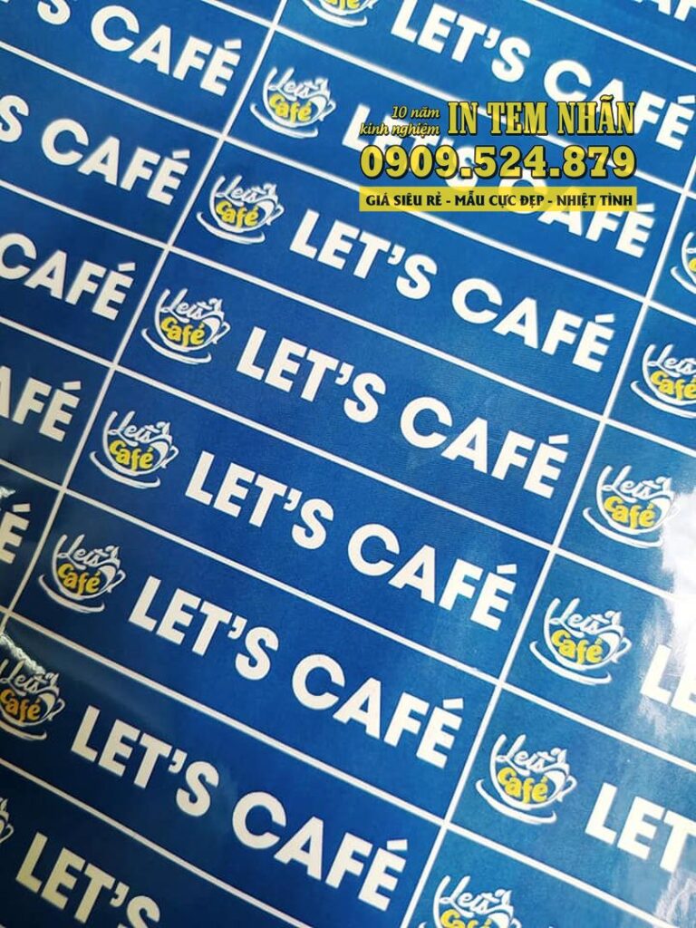 Mẫu Tem Nhãn café Lets café