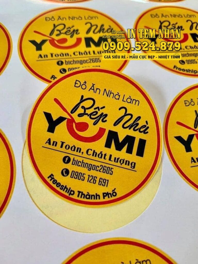 Mẫu Tem Nhãn đồ ăn nhà làm Bếp Nhà Yumi