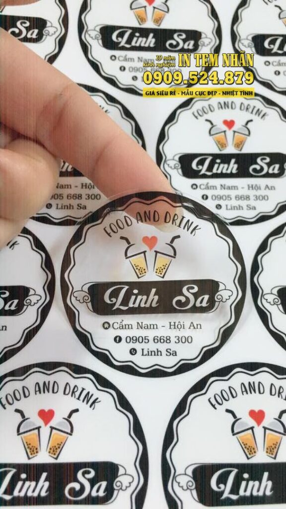 Mẫu Tem Nhãn food drink Linh Sa