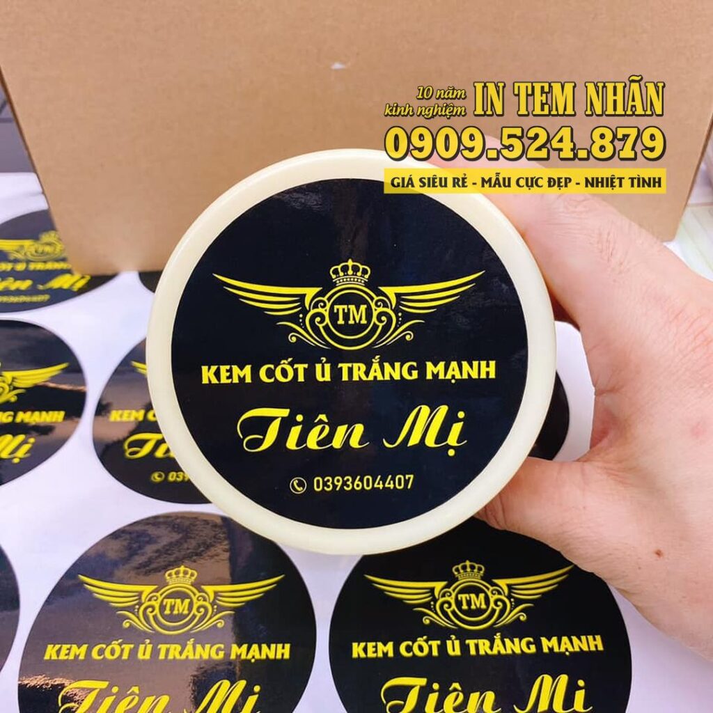 Mẫu Tem Nhãn kem cốt ủ trắng mạnh Tiên Mị