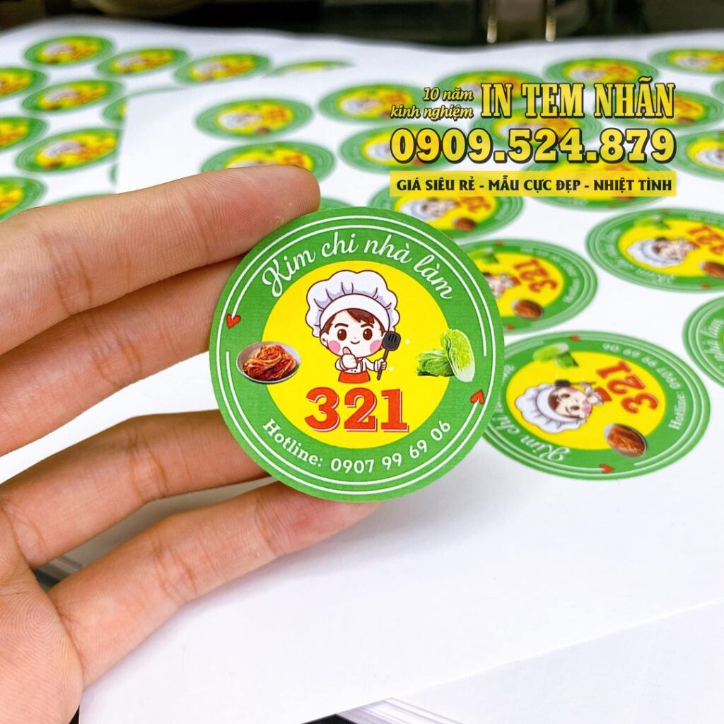 Mẫu Tem Nhãn kim chi nhà làm 321