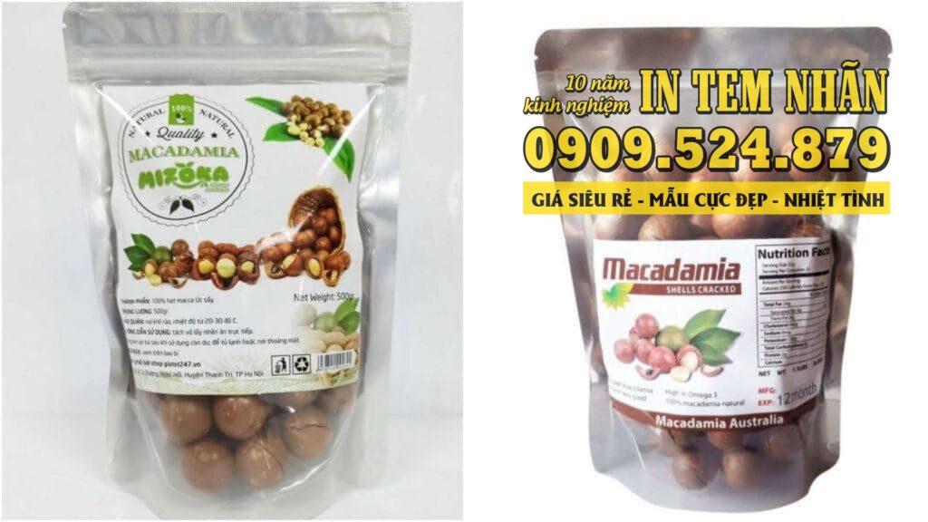 Mẫu Tem Nhãn macadamia