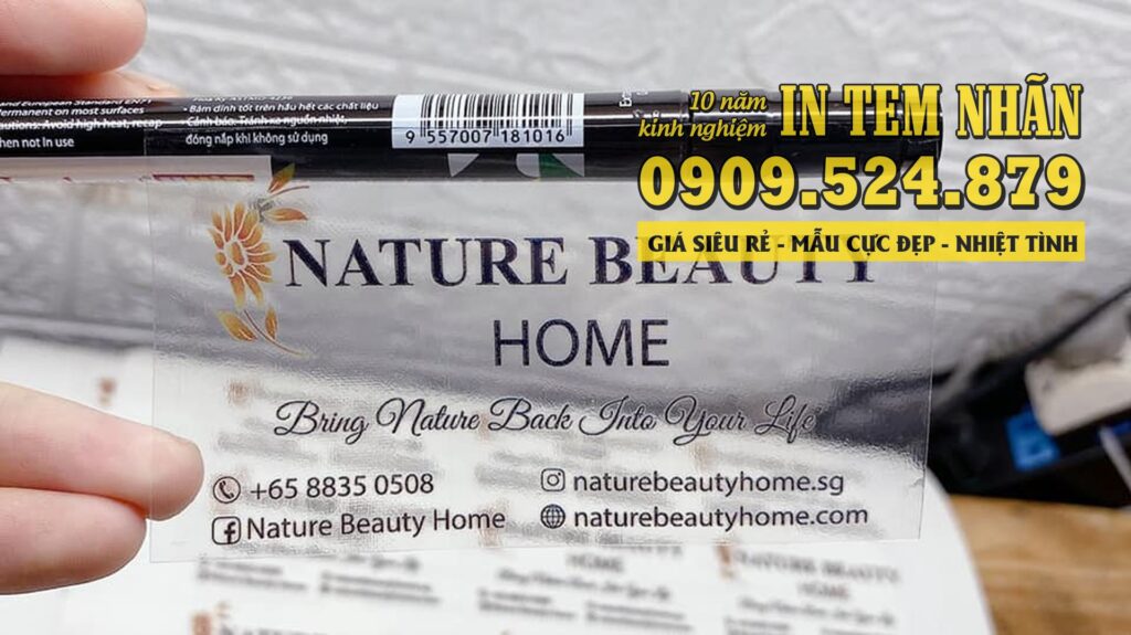 Mẫu Tem Nhãn mỹ phẩm Natural Beauty Home