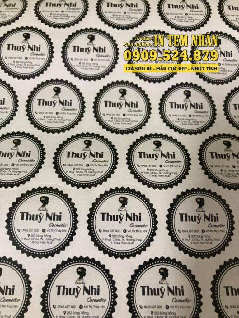 Mẫu Tem Nhãn mỹ phẩm Thùy Nhi Cosmetic