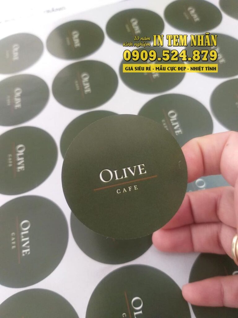 Mẫu Tem Nhãn olive café