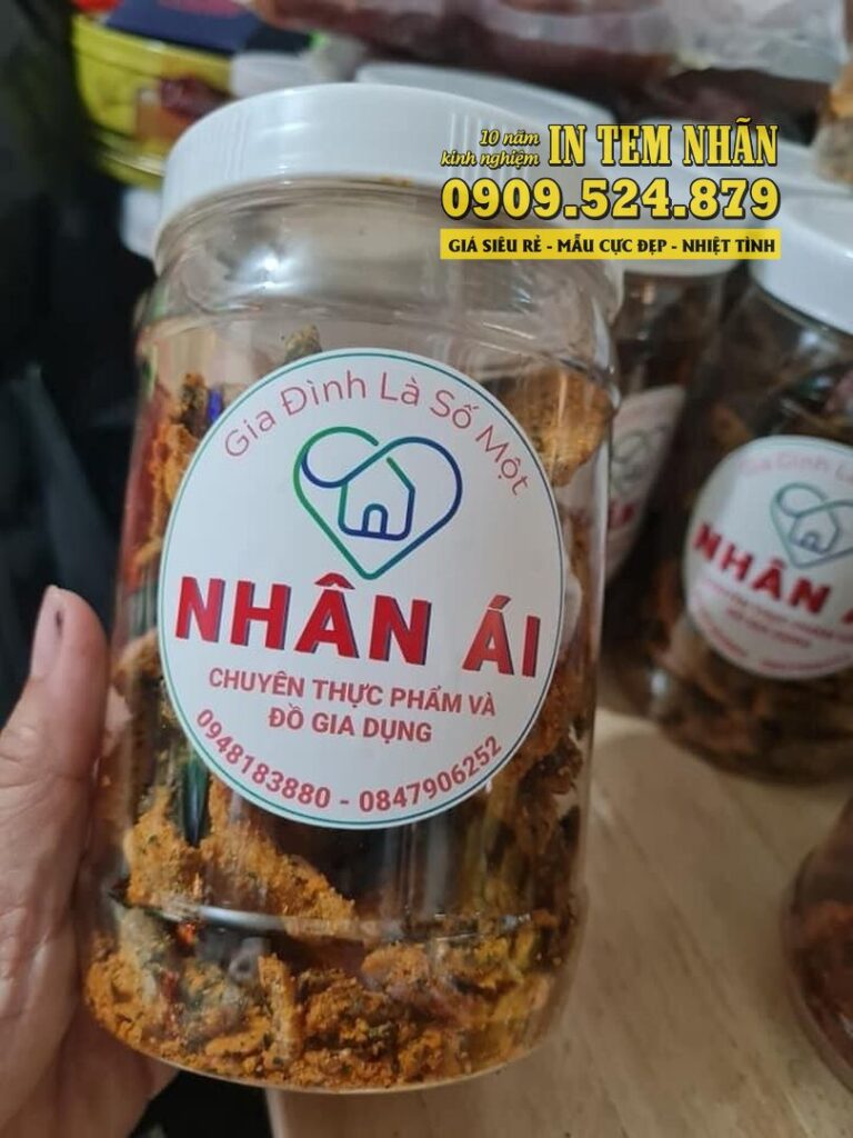 Mẫu Tem Nhãn thực phẩm gia dụng Nhân Ái