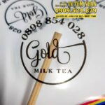 Mẫu Tem Nhãn trà sữa Gold Milktea