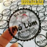 Mẫu Tem Nhãn trà sữa má Lúm decal trong