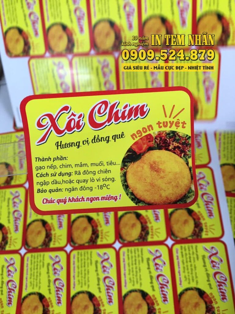 Mẫu Tem Nhãn xôi chim